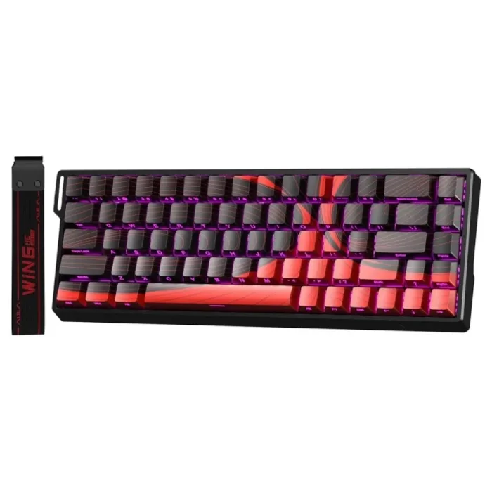 Aula Win68 He Max Manyetik Klavye Rapid Trigger Wing Chun Switch 8000Hz RGB TKL Hot Swap Oyuncu Klavyesi Kırmızı