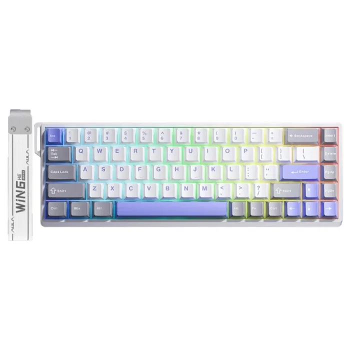 Aula WIN68 HE Max Mavi RGB %65 TKL Wing Chun Magnetic Switch Kablolu Mekanik Oyuncu Klavyesi