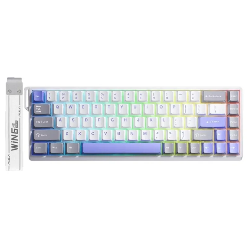 Aula WIN68 HE Max Mavi RGB %65 TKL Wing Chun Magnetic Switch Kablolu Mekanik Oyuncu Klavyesi
