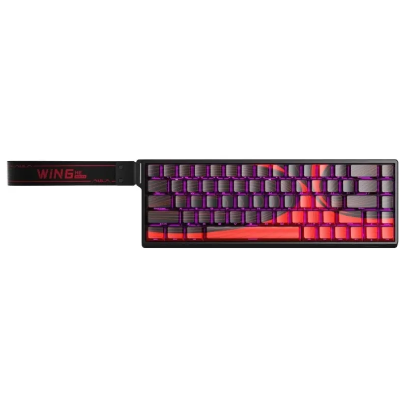 Aula Win68 He Max Manyetik Klavye Rapid Trigger Wing Chun Switch 8000Hz RGB TKL Hot Swap Oyuncu Klavyesi Kırmızı