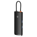 Baseus Lite 6 in 1 Multifonksiyonal Type-C Hub Dock Station Siyah