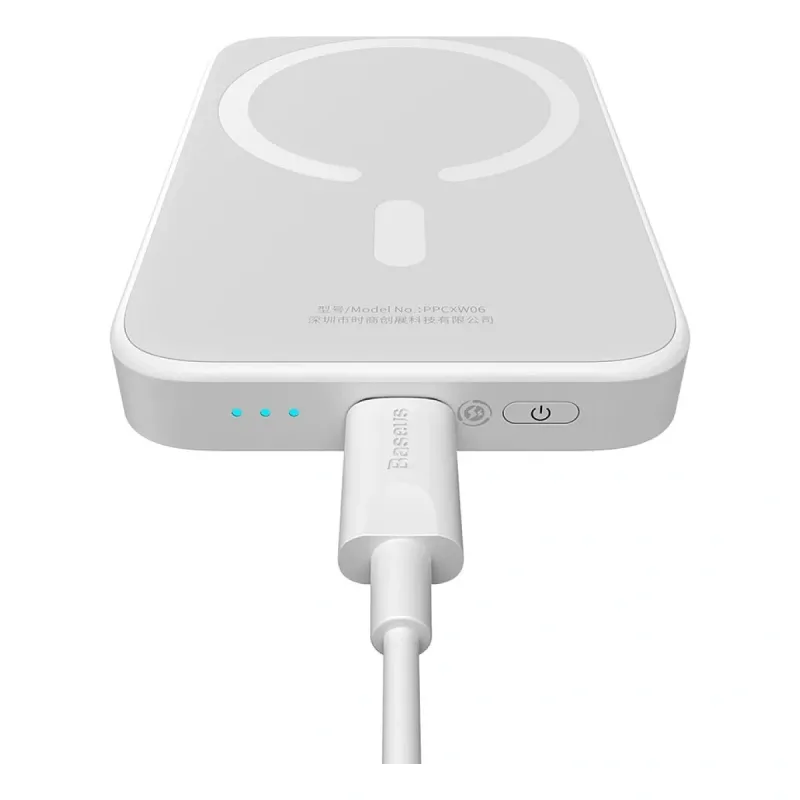 BASEUS MGSAFE MİNİ 20W 6.000 MAH KABLOSUZ ŞARJLI POWERBANK BEYAZ