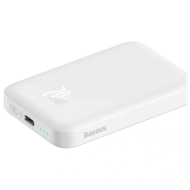 BASEUS MGSAFE MİNİ 20W 6.000 MAH KABLOSUZ ŞARJLI POWERBANK BEYAZ
