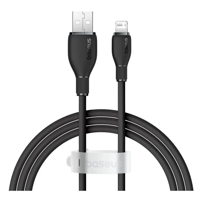 Baseus Pudding 1.2 m Siyah USB to Lightning Hızlı Şarj Kablosu