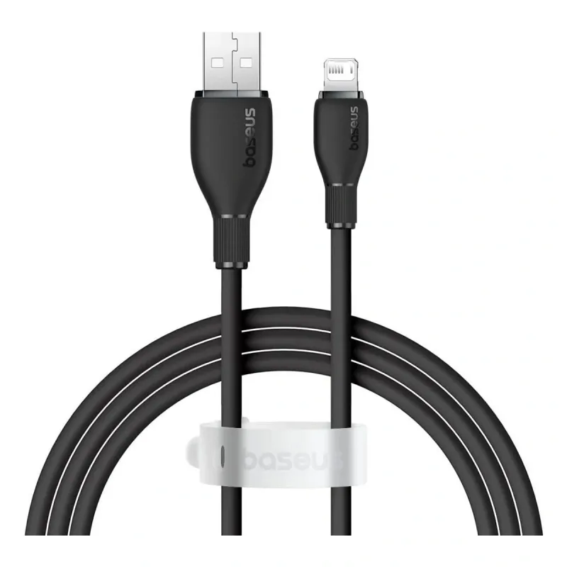 Baseus Pudding 1.2 m Siyah USB to Lightning Hızlı Şarj Kablosu