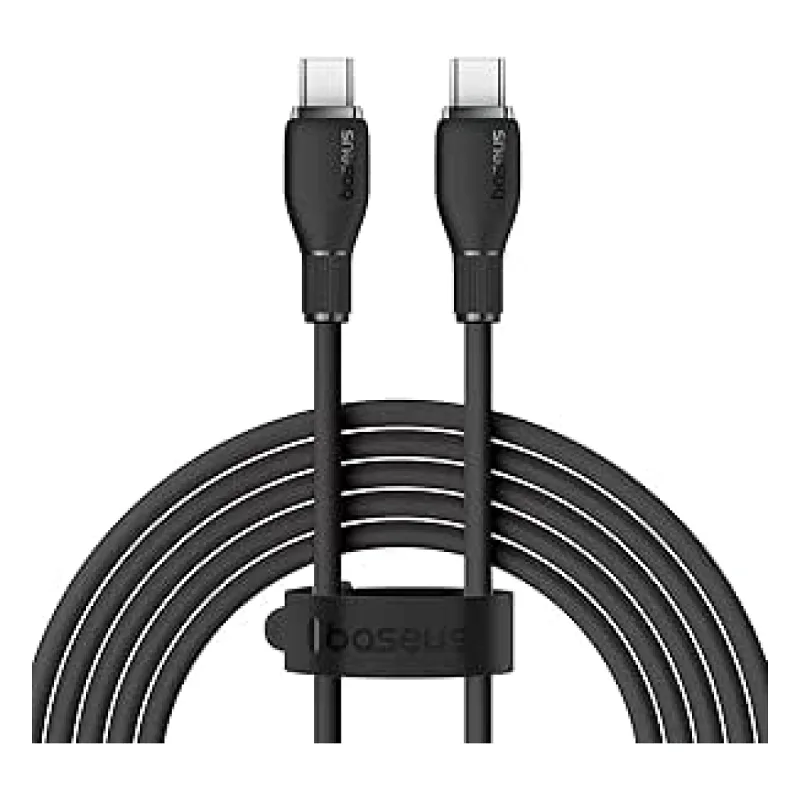 BASEUS PUDDİNG HIZLI ŞARJ ÖZELLİKLİ TYPE-C TO TYPE-C 100W KABLO 1.2 M SİYAH