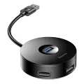 BASEUS ROUND BOX HUB ADAPTÖR SİYAH USB 3.0 TO USB 3.0 USB 2.0 HUB