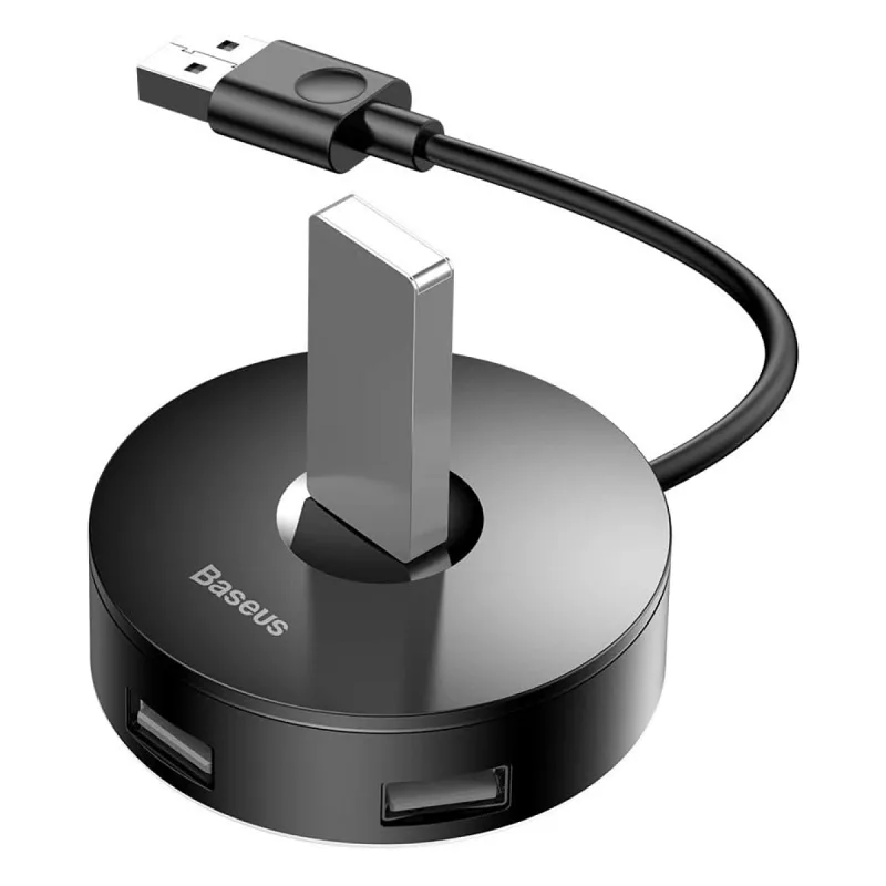 BASEUS ROUND BOX HUB ADAPTÖR SİYAH USB 3.0 TO USB 3.0 USB 2.0 HUB