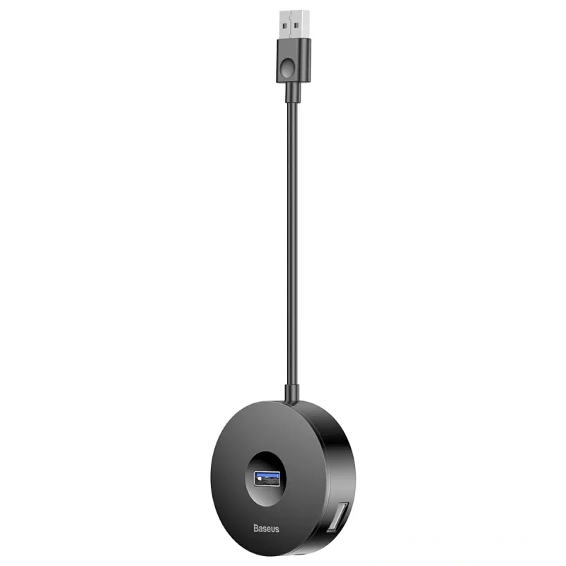 BASEUS ROUND BOX HUB ADAPTÖR SİYAH USB 3.0 TO USB 3.0 USB 2.0 HUB