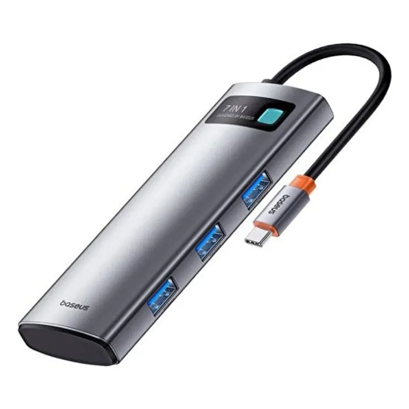 BASEUS STARJOY 7 İN 1 MULTİFONKSİYONEL HUB ADAPTÖR-UZAY GRİ