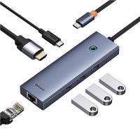 BASEUS ULTRA JOY 6 İN 1 MULTİFONKSİYONAL TYPE-C HUB DOCK STATİON - UZAY GRİ