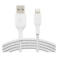 BELKİN ÖRGÜLÜ APPLE LİGHTNİNG HIZLI ŞARJ VE DATA KABLOSU 2M BEYAZ