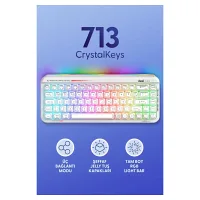 Daxi 713 CrystalKeys Dinamik RGB Oyuncu Klavyesi - Beyaz