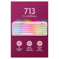 Daxi 713 CrystalKeys Dinamik RGB Oyuncu Klavyesi - Pembe