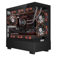 DRAGOS BASALT PRO 6X ARGB FAN USB 3.0 600W 80+ PLUS MATX PANORAMİK TEMPERLİ CAM GAMİNG SİYAH KASA