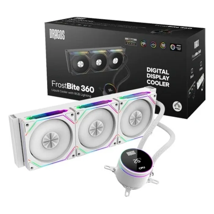 Dragos FrostBite ARGB Beyaz 360 mm İşlemci Sıvı Soğutucu