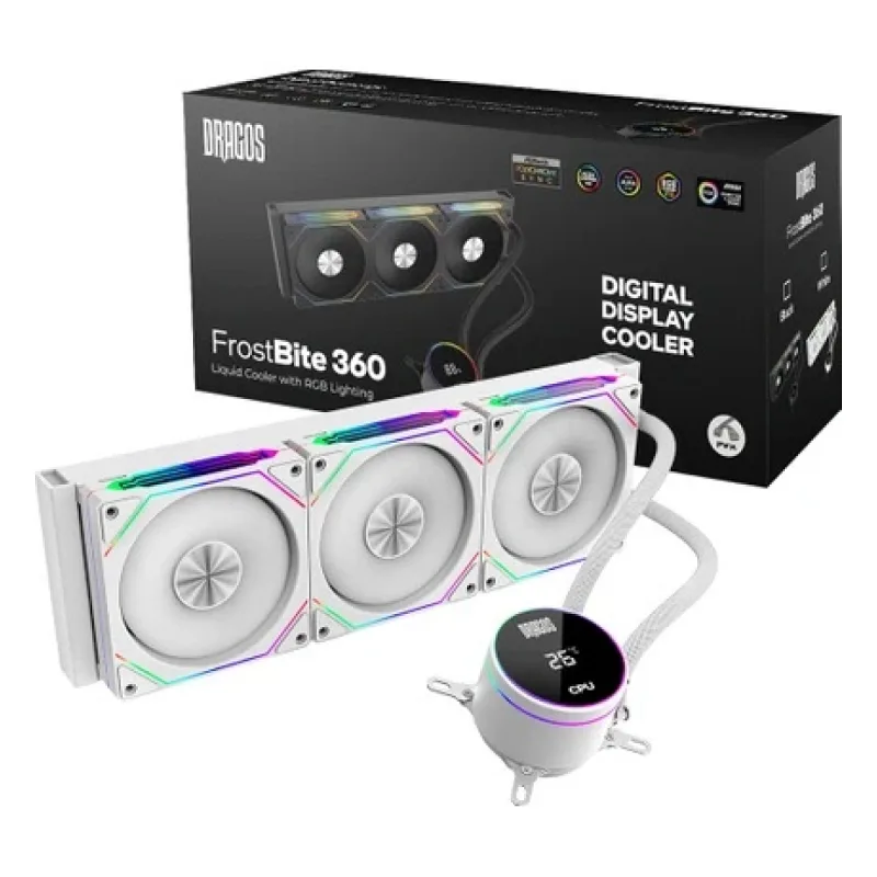 Dragos FrostBite ARGB Beyaz 360 mm İşlemci Sıvı Soğutucu