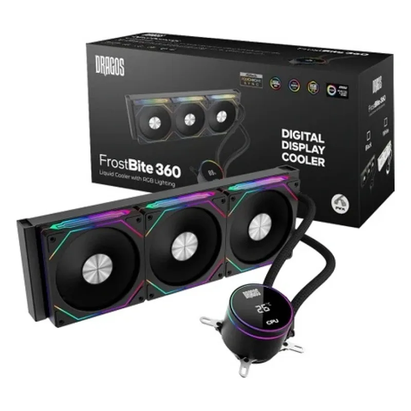 DRAGOS FROSTBİTE 360 DIGITAL DISPLAY COOLER SİYAH RENK
