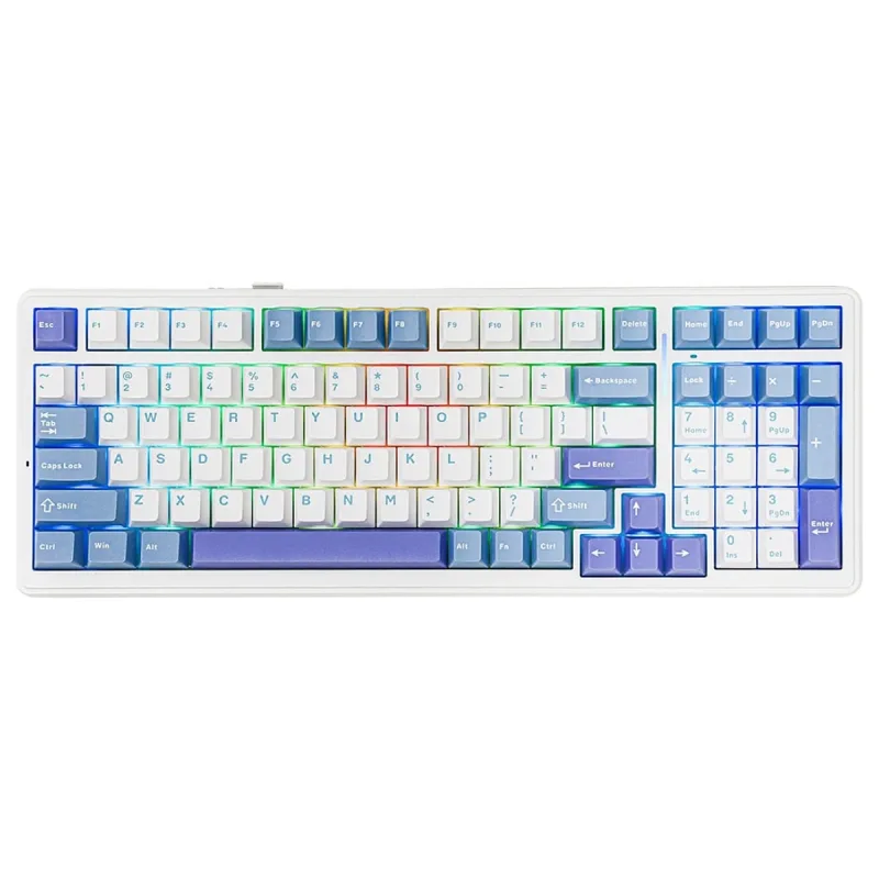 Aula F99 3 Modlu RGB Hot Swap Mekanik Linear GrayWood V3 Switch Kablosuz Makrolu Klavye Lila