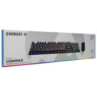 Everest KM-198 Luminax Siyah Gökkuşağı Aydınlatmalı Q Gaming Oyuncu Klavye + Mouse Set