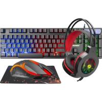 EVEREST KMK-91 ECO GÖKKUŞAĞI AYDINLATMALI USB GAMİNG COMBO 4 İN 1 SET OYUN KLAVYE+MOUSE+PAD+KULAKLIK