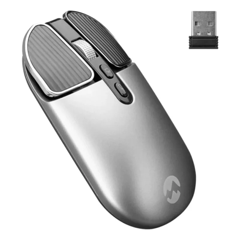 EVEREST SM-620 2İN1 BLUETOOTH+2,4GHZ ŞARJLI METALİK GRİ SÜPER SESSİZ MOBİL-TV-PC DESTEKLİ KABLOSUZ MOUSE