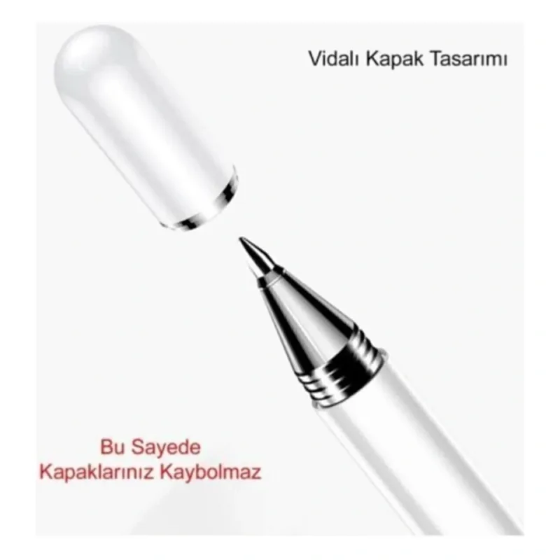 FİBAKS DOKUNMATİK KALEM TÜM CİHAZLARA UYUMLU TABLET TELEFON IÇİN ÇİZİM & YAZI KALEMİ 2 IN 1 DİSK UÇLU