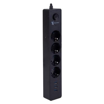 FULLTECH 10A 2500W 4'LÜ TERMAL AKIM KORUMALI PRİZ 2M