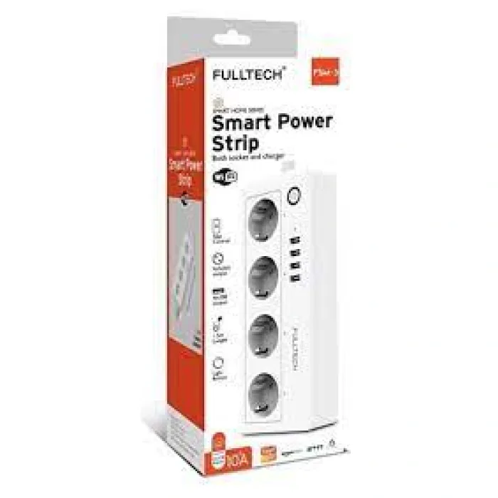 FULLTECH TELEFON KONTROL SMART POWER 4 LÜ 1.5 MT KABLOLU PRİZ WİFİ ÖZELLİĞİ
