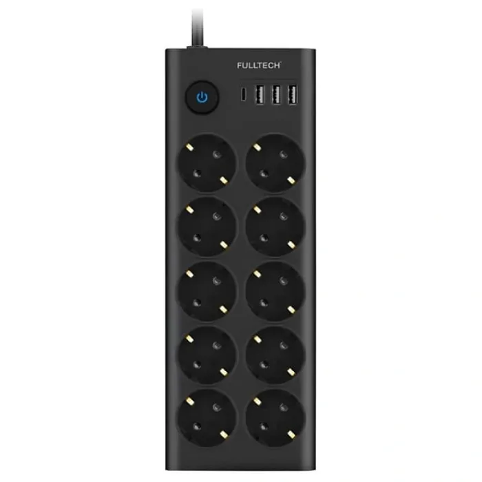 FULLTECH TERMAL AKIM KORUMALI 10 LU UZATMA KABLOSU 3XUSB 1X TYPE C FTR-14