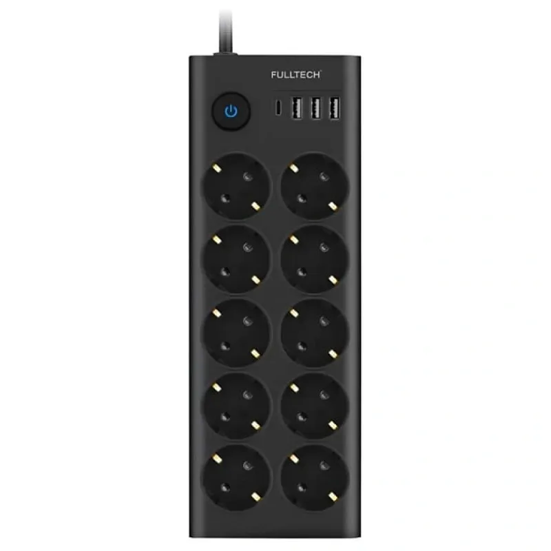 FULLTECH TERMAL AKIM KORUMALI 10 LU UZATMA KABLOSU 3XUSB 1X TYPE C FTR-14