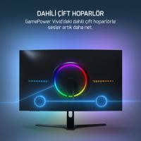 Gamepower 27" Vivid V80 Fast VA Panel Curved RGB 300Hz 0.5ms FHD 2x2W Speaker Oyuncu Monitörü