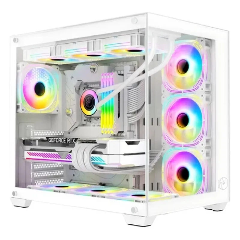 GAMETECH PRİME V2 RGB TUŞ KONTROLLÜ 7X120 MM FAN OYUNCU KASASI BEYAZ RENK