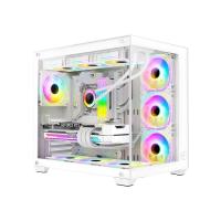 GAMETECH PRİME V2 RGB TUŞ KONTROLLÜ 7X120 MM FAN OYUNCU KASASI BEYAZ RENK