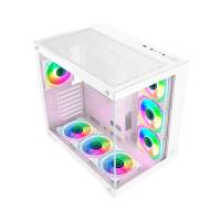GAMETECH PRİME V2 RGB TUŞ KONTROLLÜ 7X120 MM FAN OYUNCU KASASI BEYAZ RENK