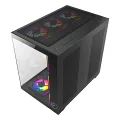 GAMETECH PRİME V2 TUŞ KONTROLLÜ RGB 10X120MM FAN SİYAH GAMİNG BİLGİSAYAR KASASI