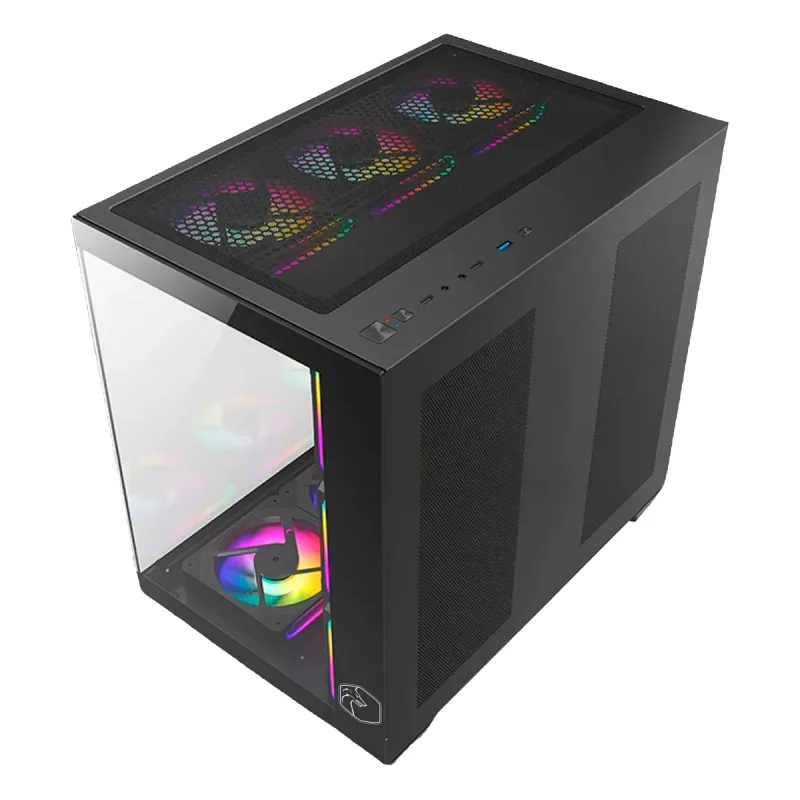 GAMETECH PRİME V2 TUŞ KONTROLLÜ RGB 10X120MM FAN SİYAH GAMİNG BİLGİSAYAR KASASI