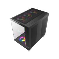 GAMETECH PRİME V2 TUŞ KONTROLLÜ RGB 10X120MM FAN SİYAH GAMİNG BİLGİSAYAR KASASI