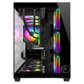GAMETECH PRİME V2 TUŞ KONTROLLÜ RGB 10X120MM FAN SİYAH GAMİNG BİLGİSAYAR KASASI