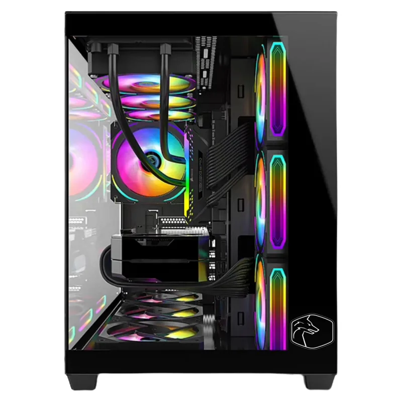 GAMETECH PRİME V2 TUŞ KONTROLLÜ RGB 10X120MM FAN SİYAH GAMİNG BİLGİSAYAR KASASI