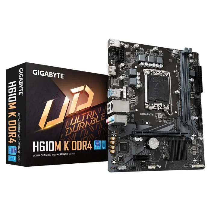 GIGABYTE H610M K DDR4 3200MHz Soket 1700 M.2 USB 3.2 HDMI mATX Anakart