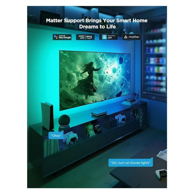 Govee AI Sync Box 2 RGBIC H6604 55-65 inç TV Arkası LED Aydınlatma
