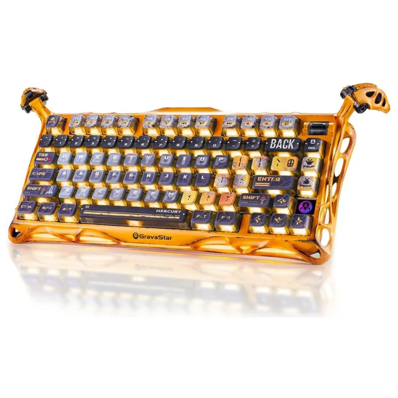 GravaStar Mercury K1 Pro Sarı RGB %75 TKL X Kailh Switch Kablolu/Kablosuz Mekanik Oyuncu Klavyesi
