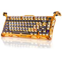 GRAVASTAR MERCURY K1 PRO RGB KABLOSUZ MEKANİK GAMİNG KLAVYE, ALÜMİNYUM ÇERÇEVELİ, INGİLİZCE Q, SARI KLAVYE