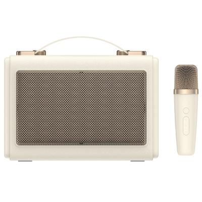 Havit SK823BT Mikrofonlu Bluetooth Hoparlör – Retro Tasarım, Kablosuz BT V5.3 Karaoke - Bej