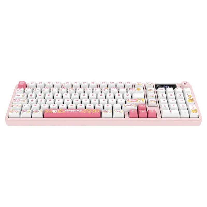 Hawk Gaming HK258 Beyaz-Pembe RGB Membrane Switch Kablolu/Kablosuz Oyuncu Klavyesi