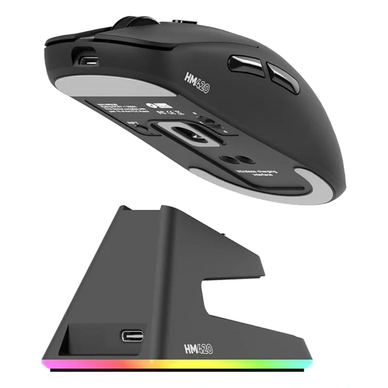 Hawk Gaming HM420 Siyah Şarjlı Optik Kablolu/Kablosuz Oyuncu Mouse