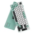 HK255 Membrane LCD RGB Kablosuz/Bluetooth Gri Yeşil %75 Türkçe Gaming Oyuncu Klavye