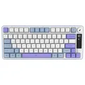 HK255 Membrane LCD RGB Kablosuz/Bluetooth Mavi Mor %75 Türkçe Gaming Oyuncu Klavye