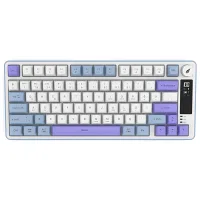 HK255 Membrane LCD RGB Kablosuz/Bluetooth Mavi Mor %75 Türkçe Gaming Oyuncu Klavye